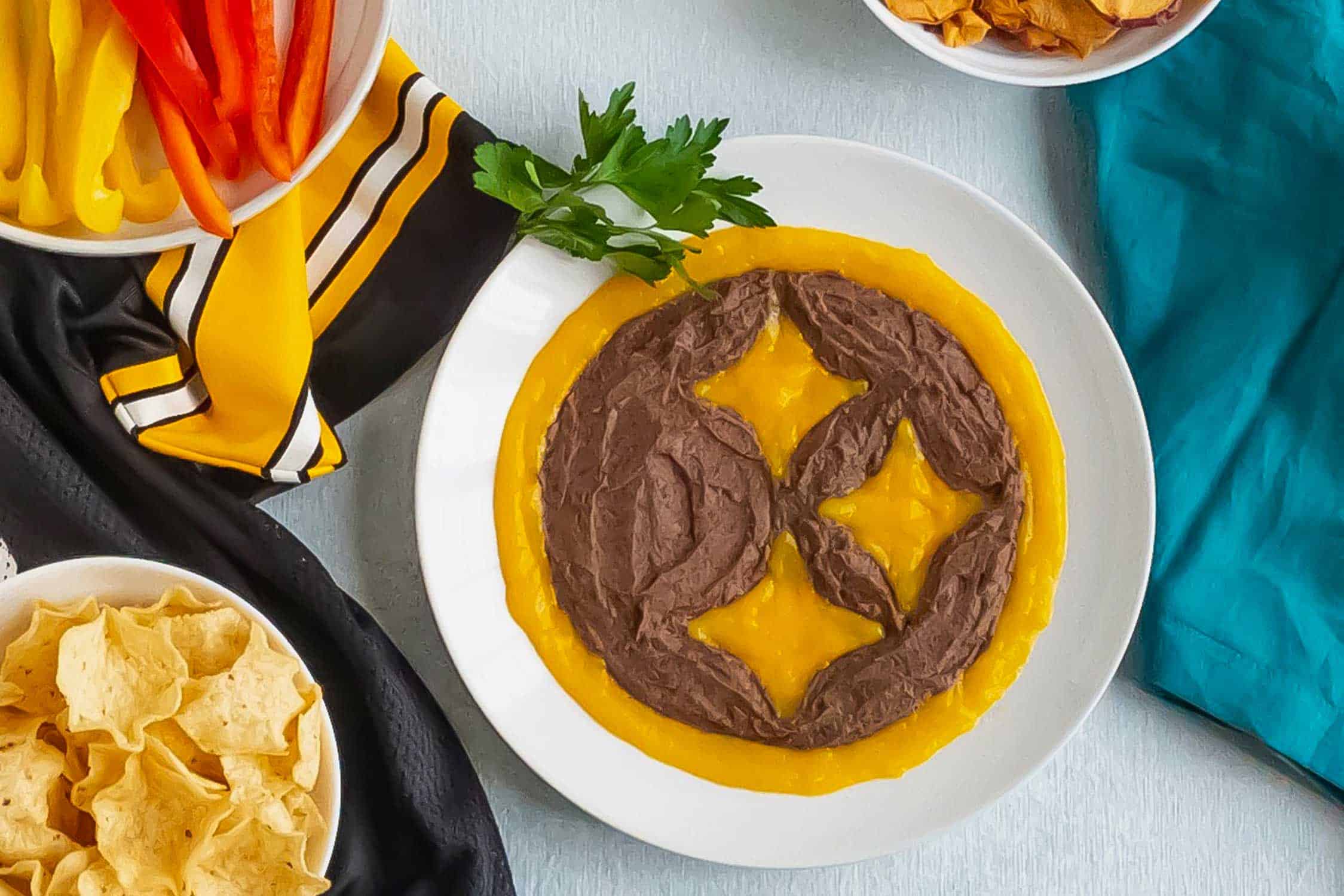 Black bean dip with mango puree