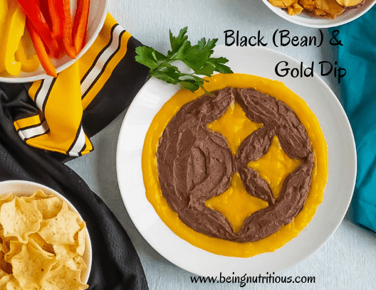 Black bean and mango dip.