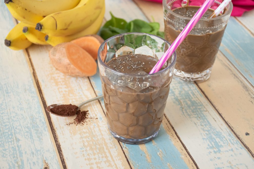 High Potassium Chocolate Sweet Potato Smoothie