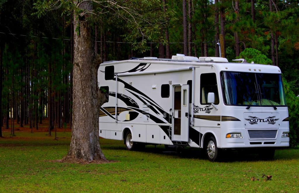 RV in the woods