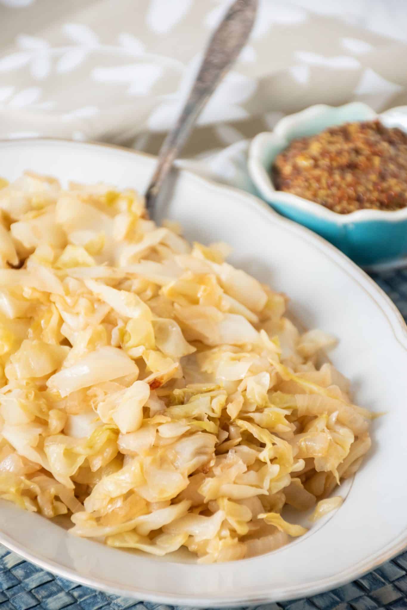 Sautéed cabbage on a plate.