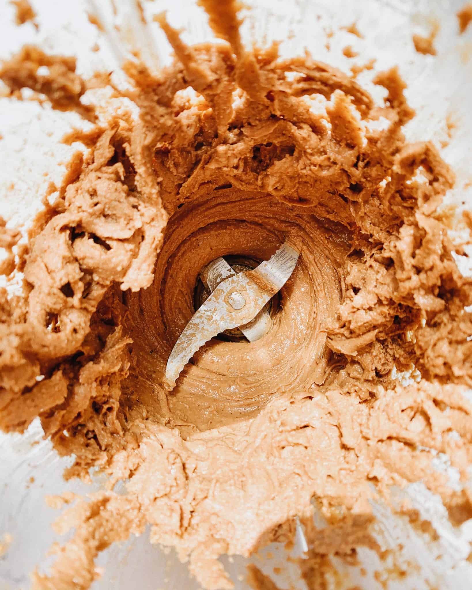 Peanut butter in a food processor