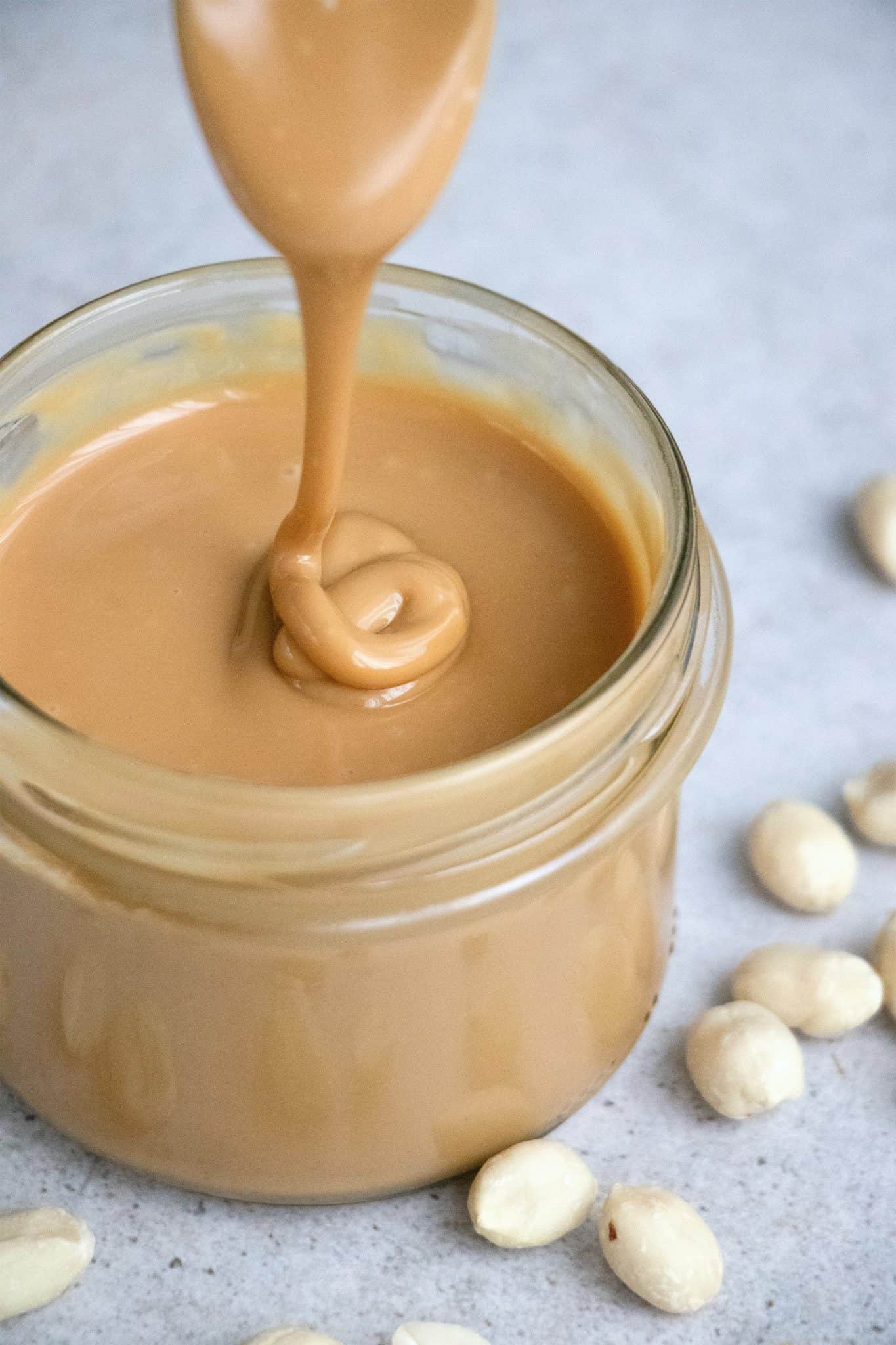 Smooth peanut butter in a jar