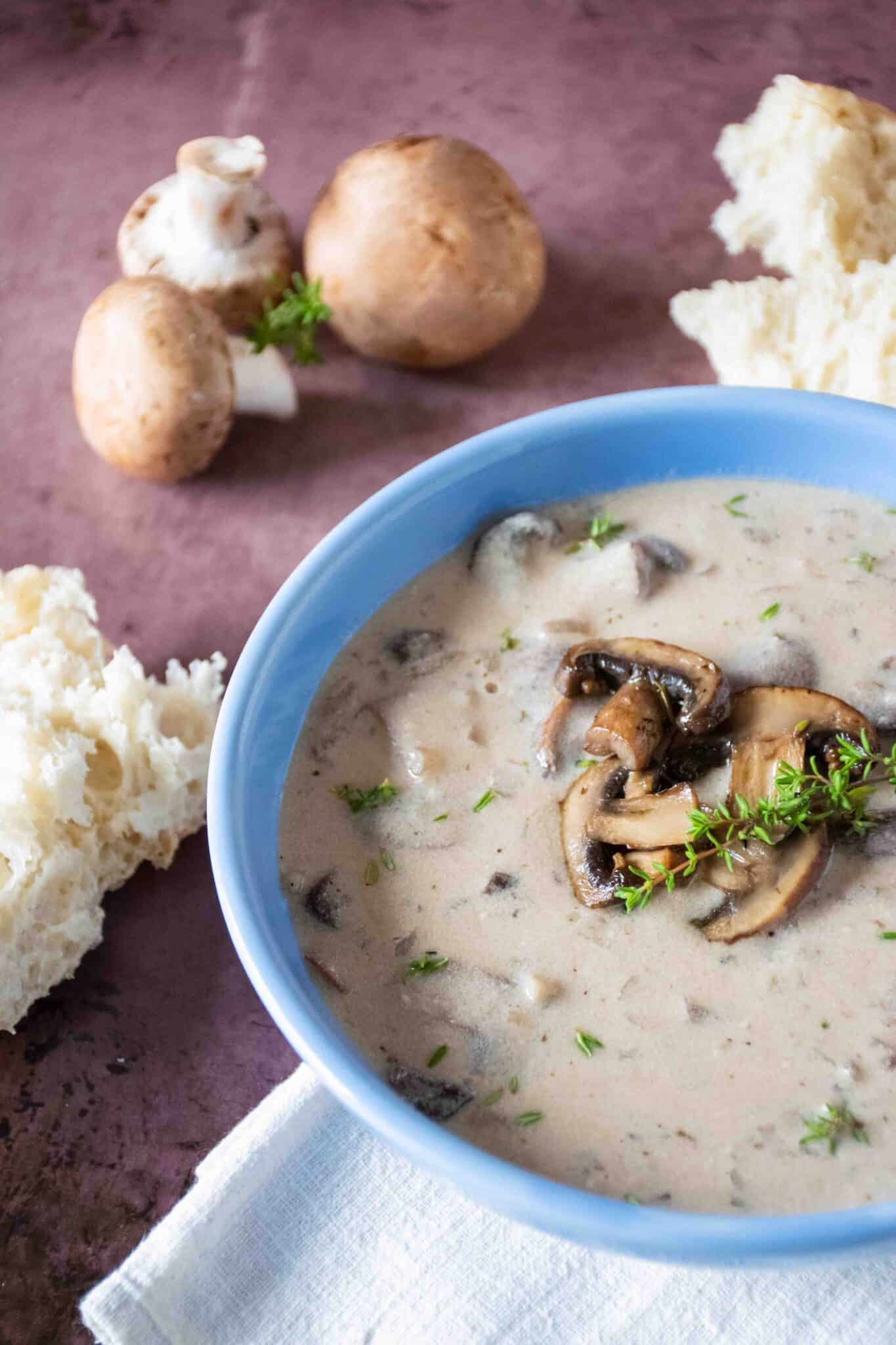 Bowl of mushroom soup