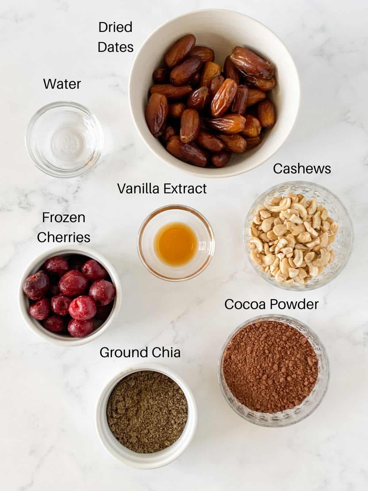 Cherry truffle ingredients.