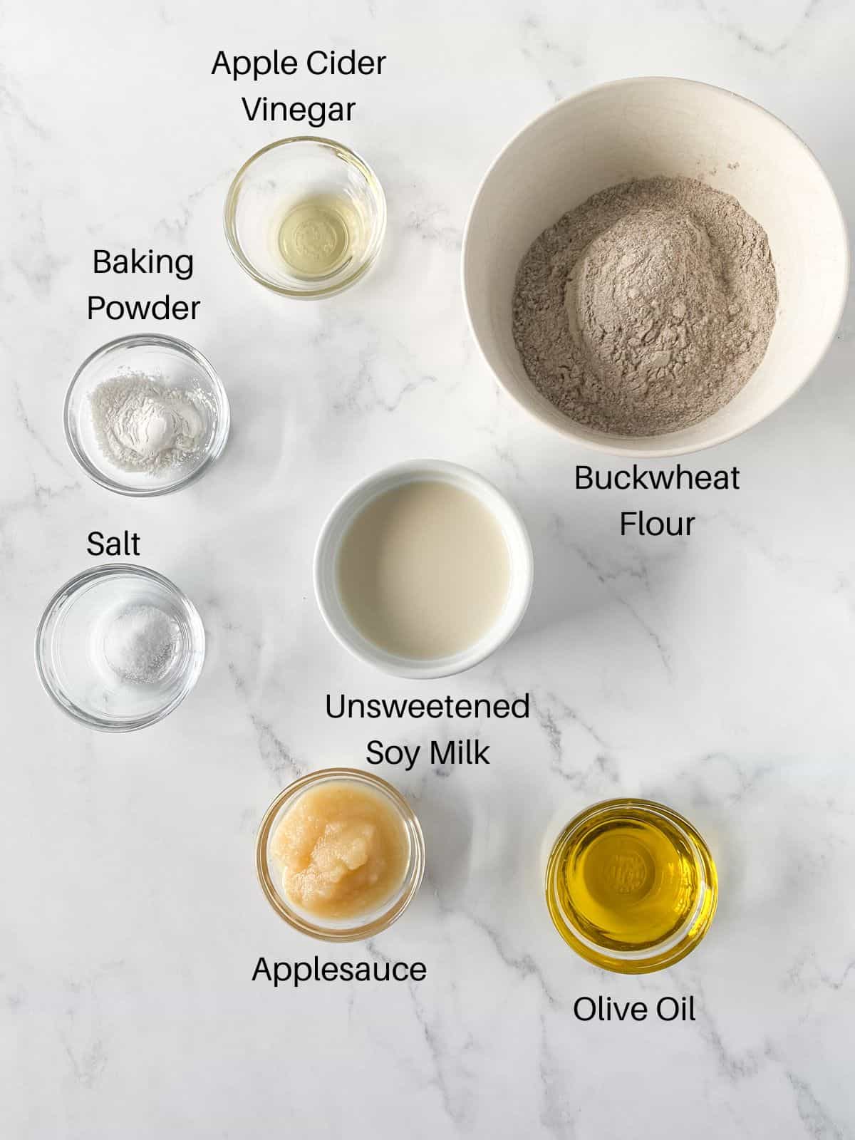 Ingredients for buckwheat biscuits.