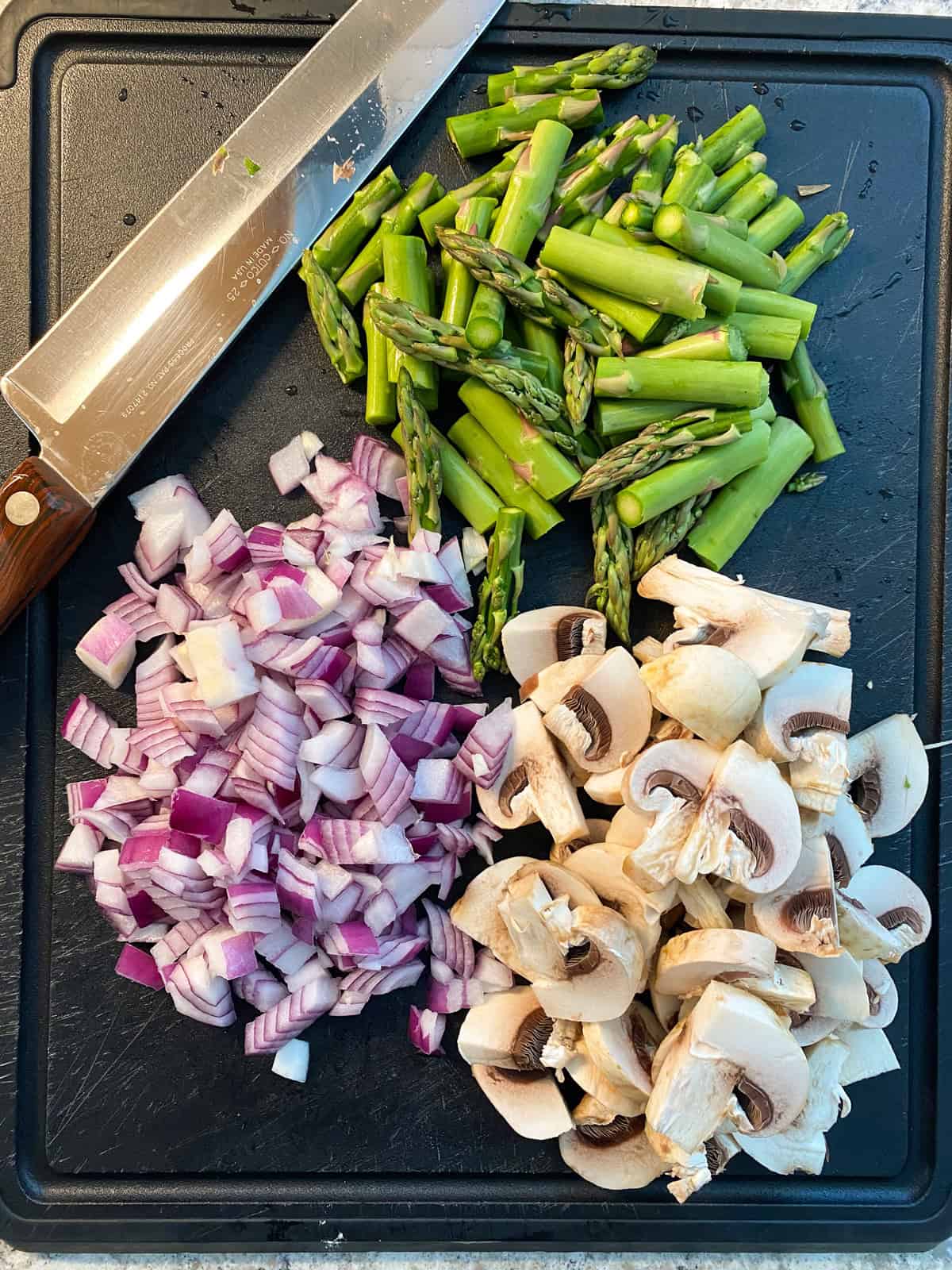 Chopped veggies for the recipe.