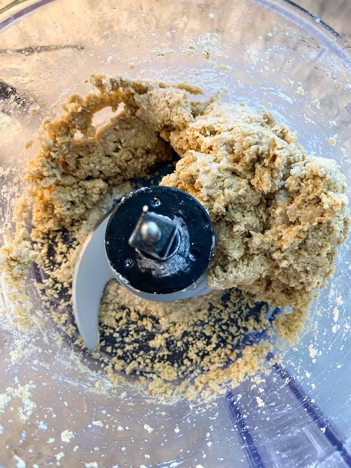 Dough formed in a food processor.