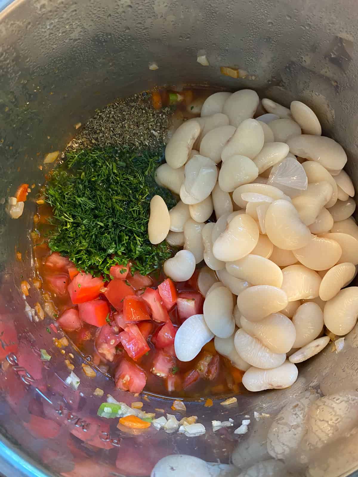 All the rest of the ingredients added to the pressure cooker.