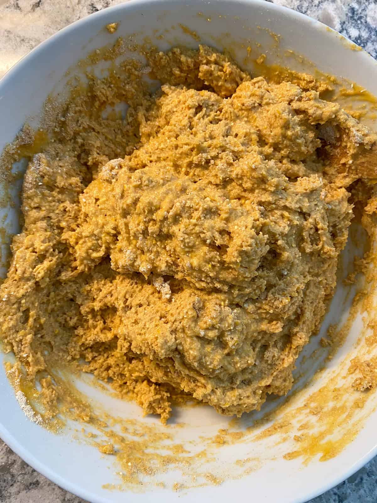 All ingredients mixed into a batter.