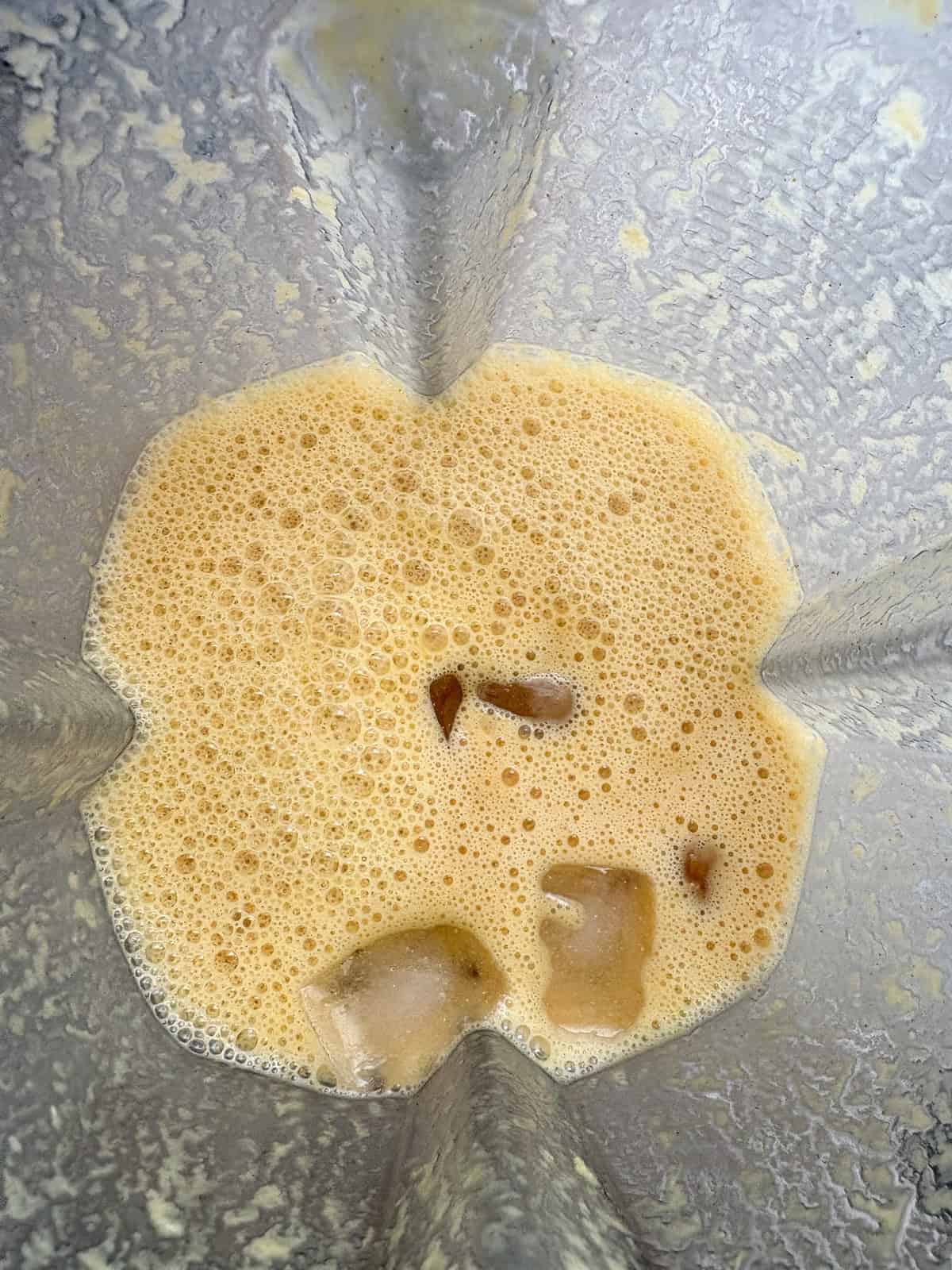 Ice added to the blender.