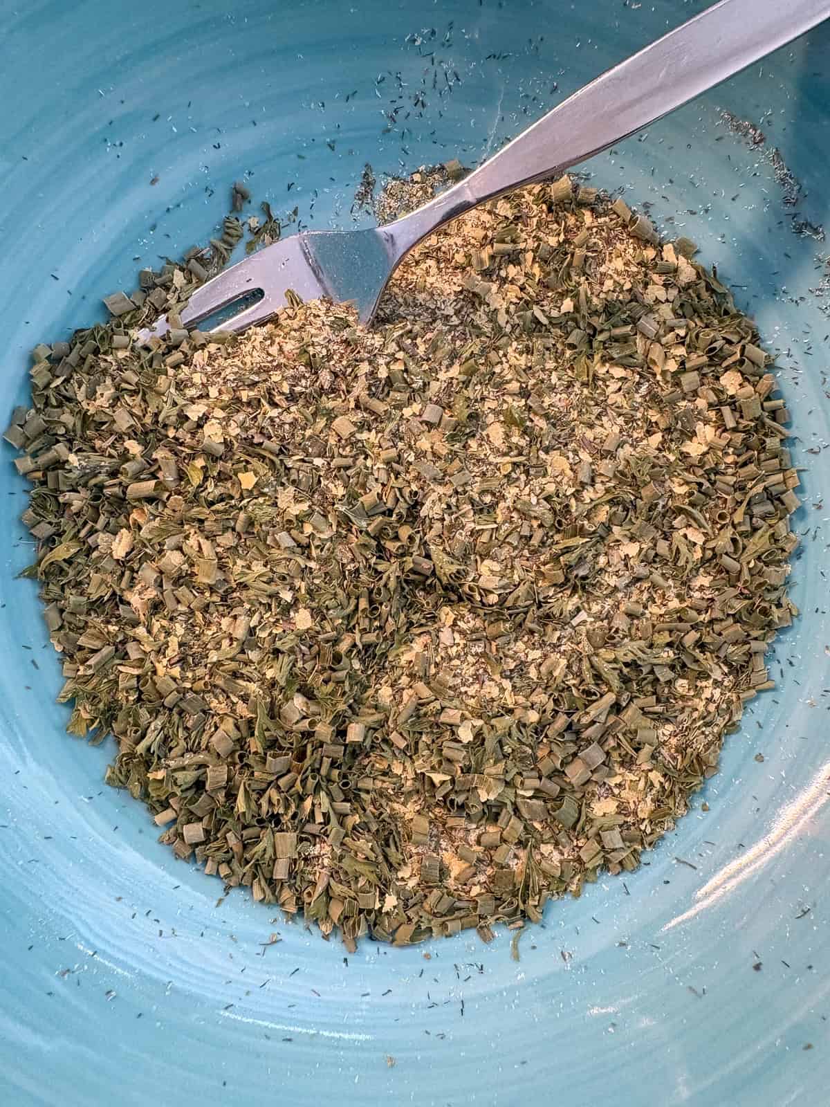 Ranch seasoning ingredients mixed together in a bowl.