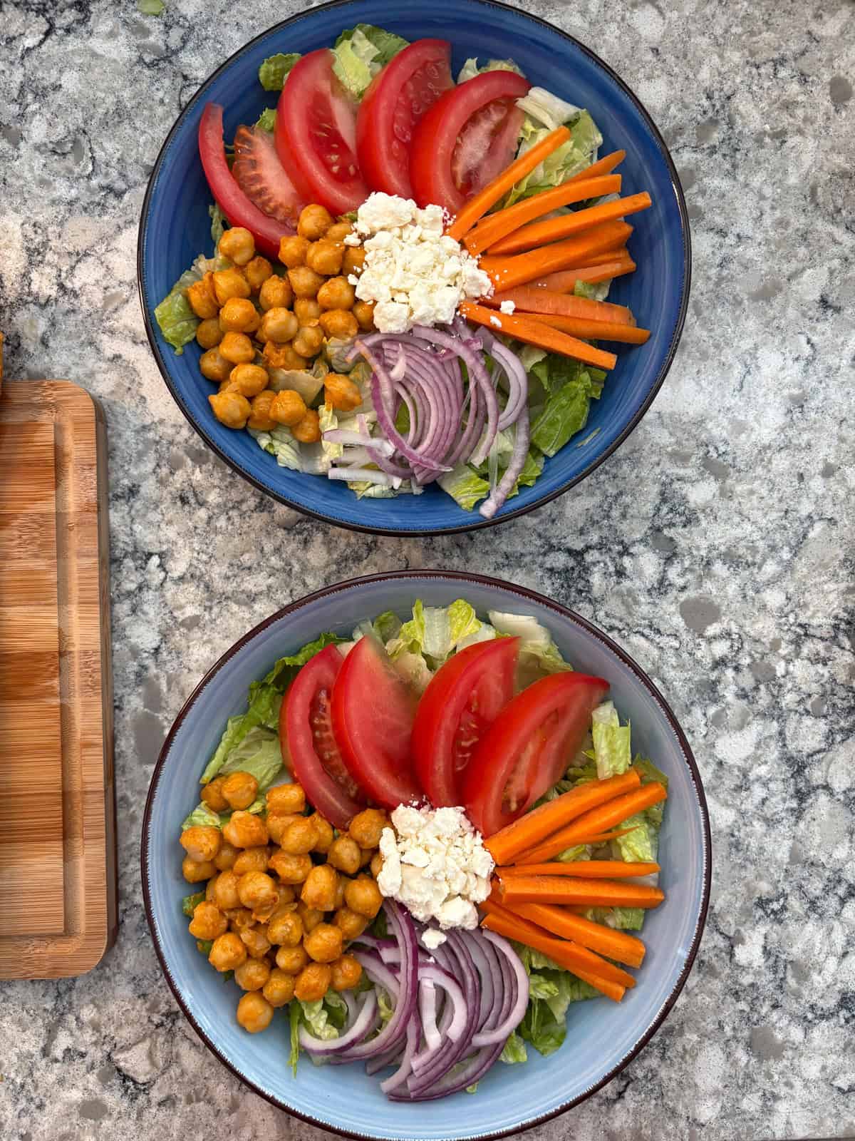 Salads with optional feta cheese added.
