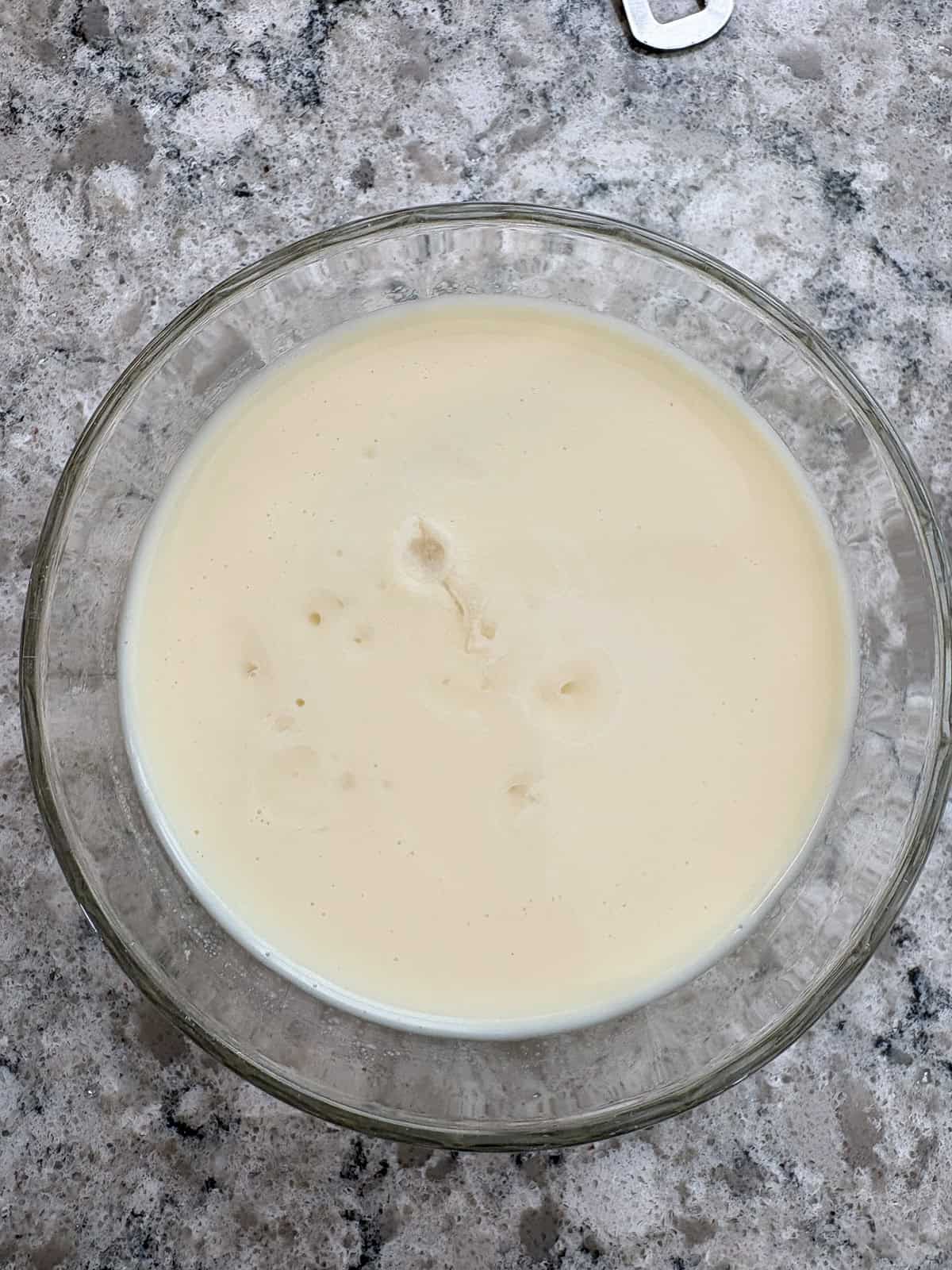 Lemon juice added to the nondairy milk.